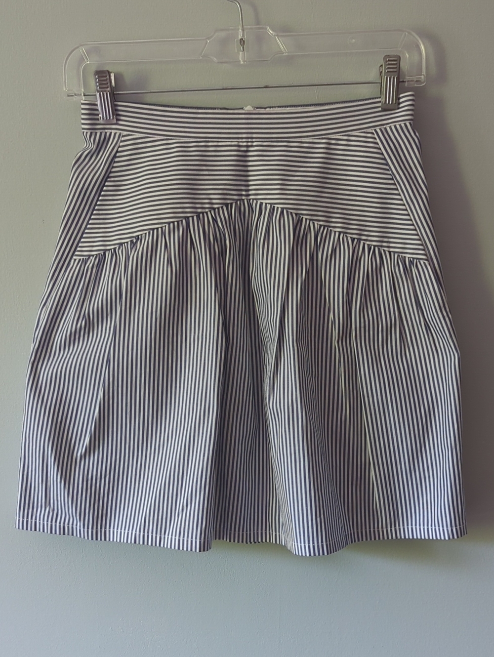 Atlantique Ascoli Blue and White Striped A-Line Skirt